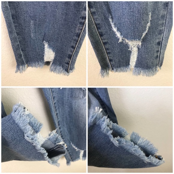 NWT KanCan Lori Mid Rise Ankle Distressed Raw Hem Skinny Jeans Plus Size 3XL/20W - Picture 8 of 15